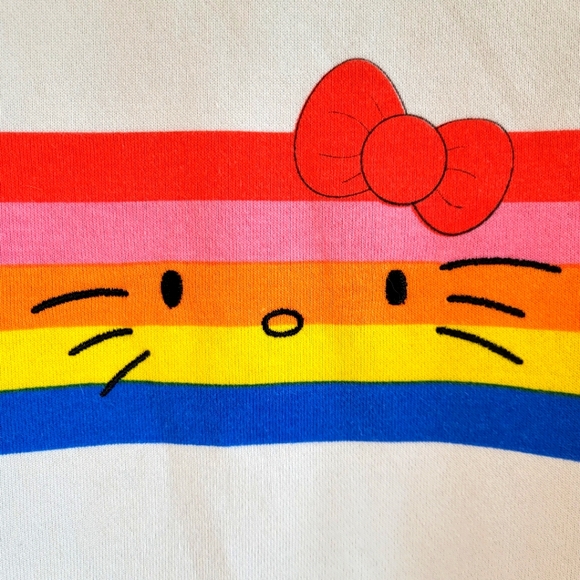 Hello Kitty Rainbow Fun Cozy Warm Sweatshirt Pullover Size M - Picture 4 of 11